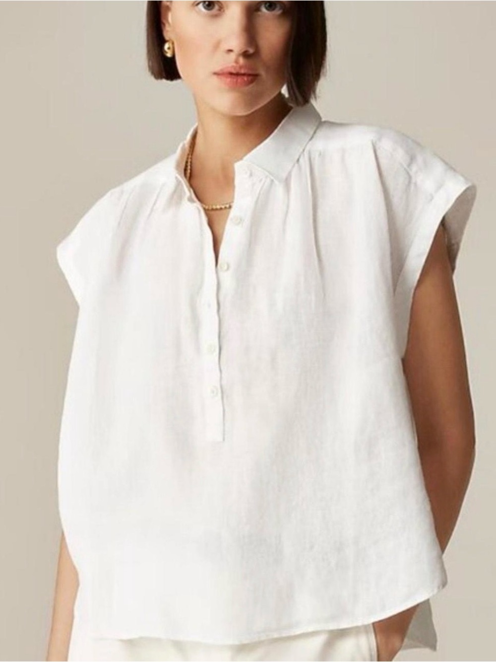 J. Crew New Capitaine Shirt White Baird Mcnutt Irish Linen Women’s Size Medium